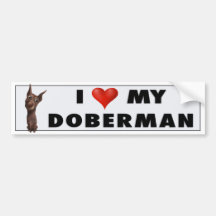 Doberman Pinscher (Fawn) Love Sticker Bumper Stickers