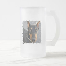 Doberman Pinscher Frosted Beer Mug