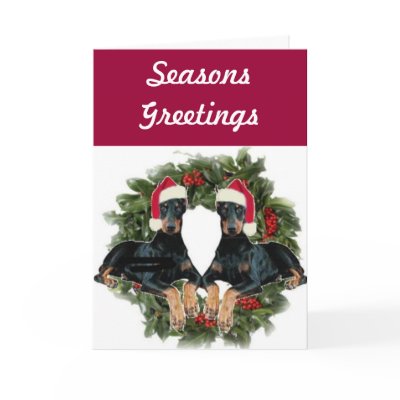 Doberman Pinscher Holiday Card by sweetkiwidesigns