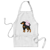 Doberman Pinscher Love (floppy ears) Aprons