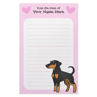 Doberman Pinscher Love (floppy ears) Customized Stationery by CartoonizeMyPet