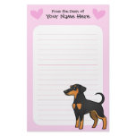 Doberman Pinscher Love (floppy ears) stationery