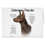 Doberman Pinscher (red) History Design Greeting Card