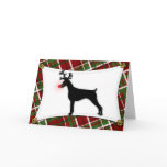 Doberman Pinscher Reindeer Christmas Card