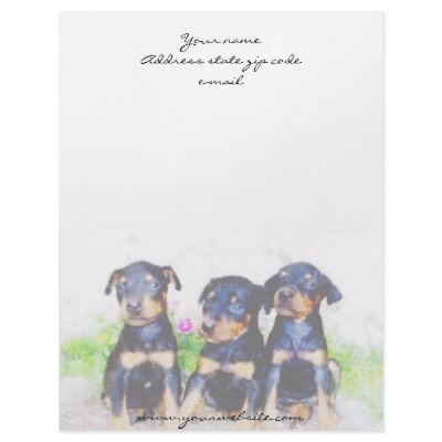 Doberman puppies letterhead by ritmoboxer