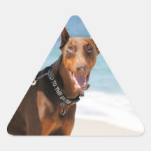Doberman - Red - Bad to the Bone Triangle Sticker