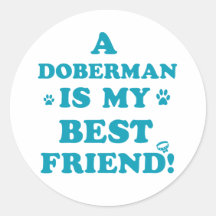 Doberman Round Sticker