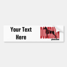 Doberman Silhouette, stacked Bumper Stickers