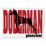 Doberman Silhouette, stacked Greeting Cards