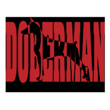 Doberman Silhouette, stacked Postcards