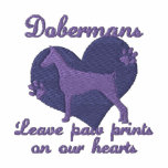 Dobermans Leave Paw Prints embroidered shirts