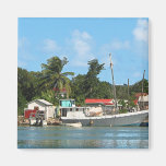 Docked Boats Antigua Fridge Magnets