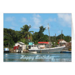 Docked Boats Antigua Greeting Cards