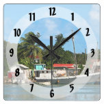 Docked Boats Antigua Wallclocks