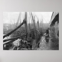 Docks de poissons, Grimsby, début du 20ème siècle Posters
