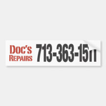 Doc's Repairs Bumper Sticker 1