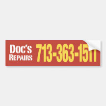 Doc's Repairs Bumper Sticker 2