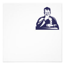 Docteur Hand sur la gravure sur bois en Chin Cartons D'invitation
