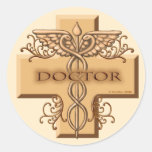 Doctor Caduceus Round Stickers