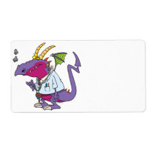 doctor dragon funny cartoon character custom shipping label