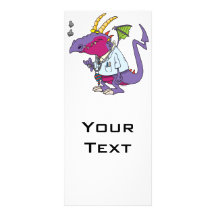 doctor dragon funny cartoon character full color rack card