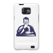 Doctor Hand on Chin Woodcut Galaxy S2 Cases