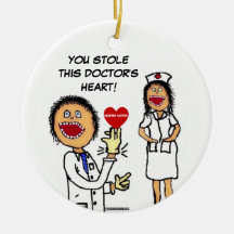 Doctor Loves Nurse Romance Ornaments