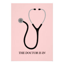 Doctor of Medicine MD Pink Graduation Party Invite