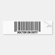 doctor on duty icon bumper stickers