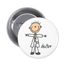 Doctor Stick Figure Button