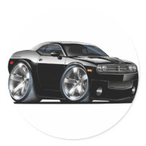 Dodge Challenger Black Car Round Sticker