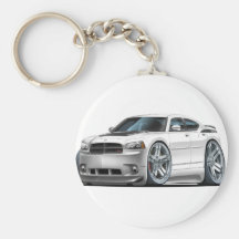 Dodge Charger Daytona White Car Keychain