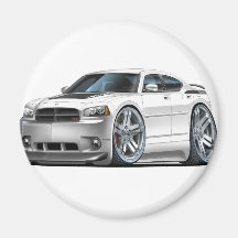 Dodge Charger Daytona White Car Refrigerator Magnet