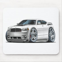 Dodge Charger Daytona White Car Mouse Pad