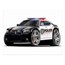 Dodge Charger Police Car Postcard
