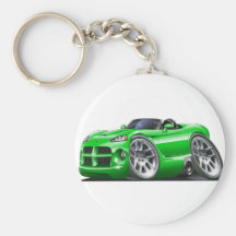 Dodge Viper Roadster Green Car Keychain