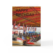 Dodgem Car Funfair Ride  HAPPY BIRTHDAY Card