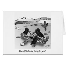 Does this taste funny to you? greeting card