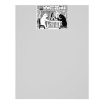 Dog and Cat Reading in the library Letterhead
