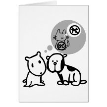 DOG AND CAT THOUGHT PROCESSES CARD