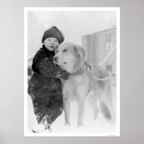 Dog and Child Nome Alaska 1926 Print