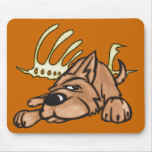 Dog and Skeleton Bones Mousepad