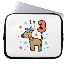 Dog Birthday Three Laptop Computer Sleeves