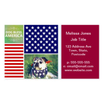 Dog Bless America Patriotic Business Card Templates