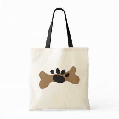 Dog Bone & Paw Print Tote Bag by cdandc