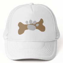 Dog Bone & Paw Print Trucker Hats