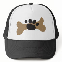 Dog Bone & Paw Print Mesh Hat