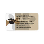 Dog Bone & Paw Print Personalized Address Label