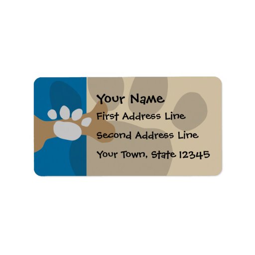 Dog Bone & Paw Print Personalized Address Labels