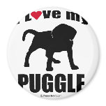 "DOG BREED" - PUGGLE - "I LOVE MY PUGGLE" FRIDGE MAGNETS
